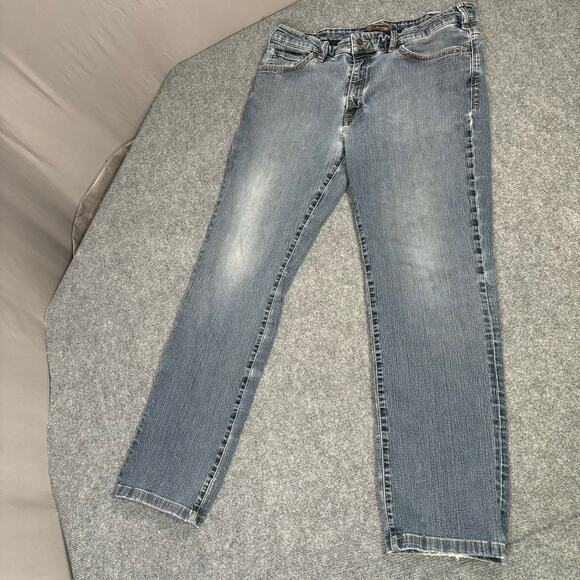 34 Heritage Jeans Men’s 38 Charisma Straight Leg Light Wash Cotton Blend Blue - Picture 1 of 11